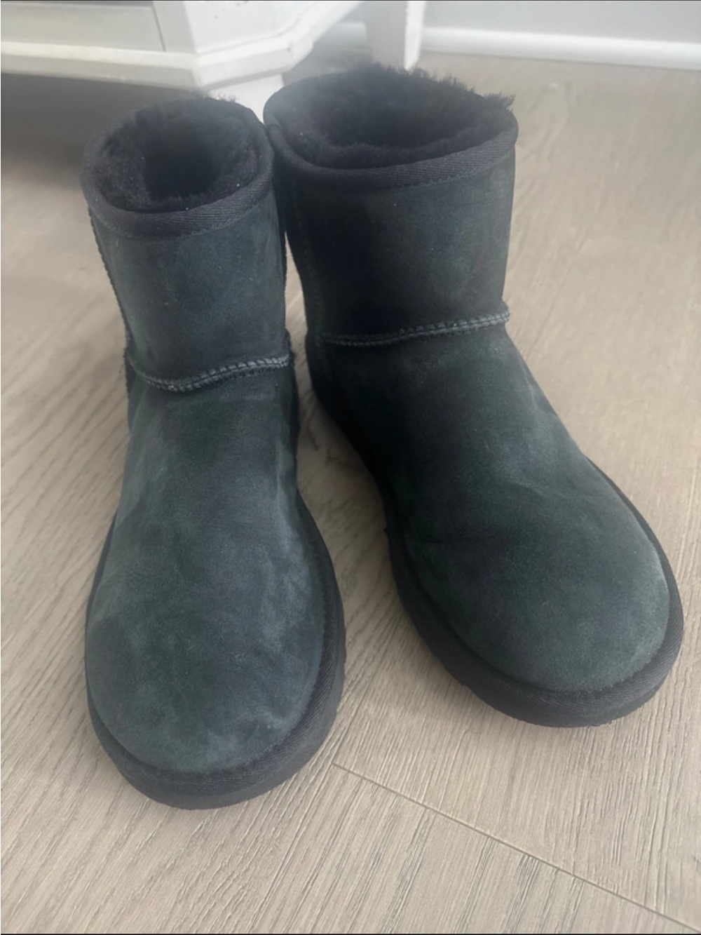 UGG Classic Short Suede Ankle Boots in Black